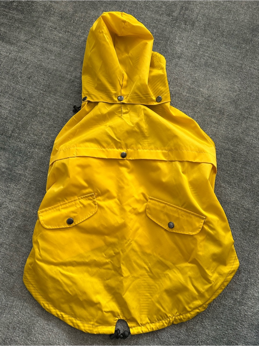 Water-Resistant Yellow Dog Raincoat with Hood